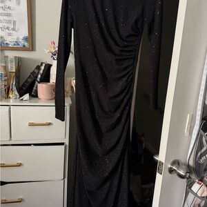 SHEIN Black Long Sleeve Bodycon Gown